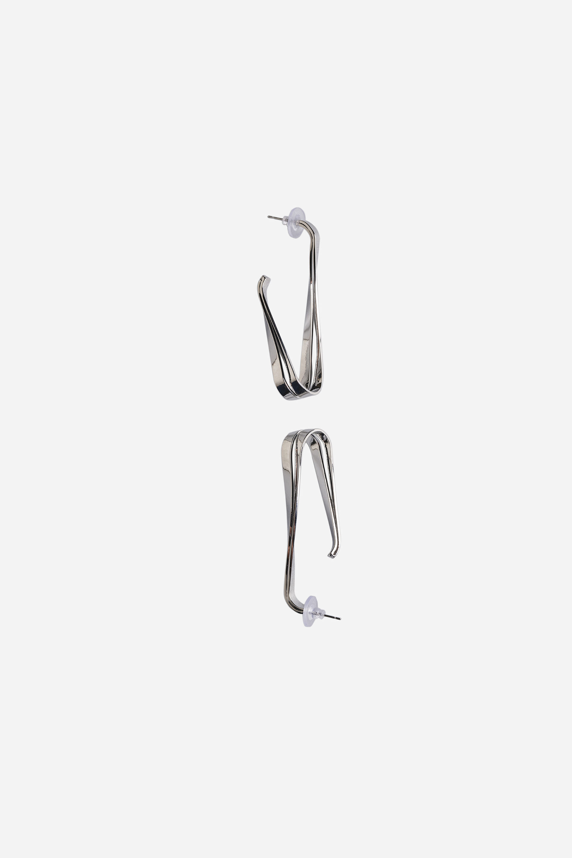 Silver Edgy Earrings, , image 3